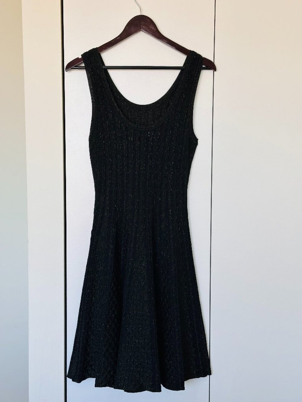 Sandro Black/Gold Metallic Knit Dress - Size 1 (US 0 to 2)